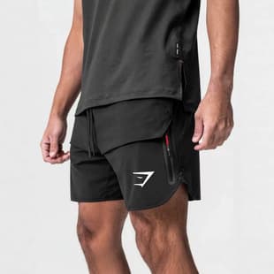 GYM Summer Men's New Big Size Casual 5-Inch Shorts Solid Color Sports Fitness Shorts Quick-Dry Men's Running Pants