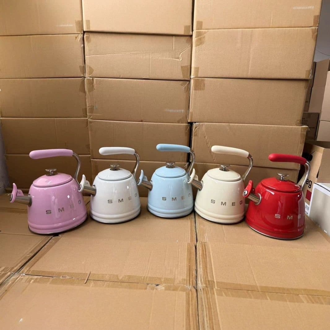SMEG Retro Whistle Kettle Stainless Steel Kettle Induction Cooker Open Flame 2.3L Kettle