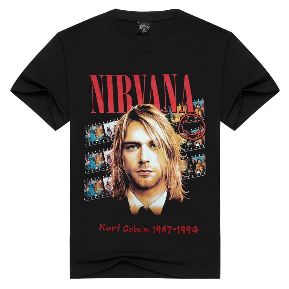 2024 Summer New Rock 3D Short-Sleeve Stereo T-Shirt Printed Men's T-Shirt NIRVANA Rock Nirvana Band