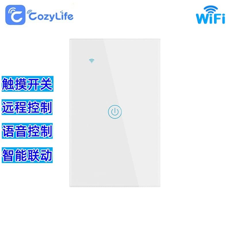 Wifi Smart Switch Zero Fire Touch US Standard Wall Switch APP Remote Alexa Google Panel Switch