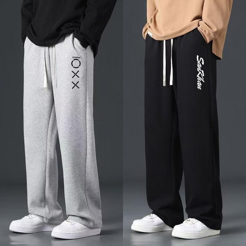 Summer Thin Straight-Leg Casual Pants Men's New Trendy Printed Pants Streetwear Versatile Loose Sports Wide-Leg Pants
