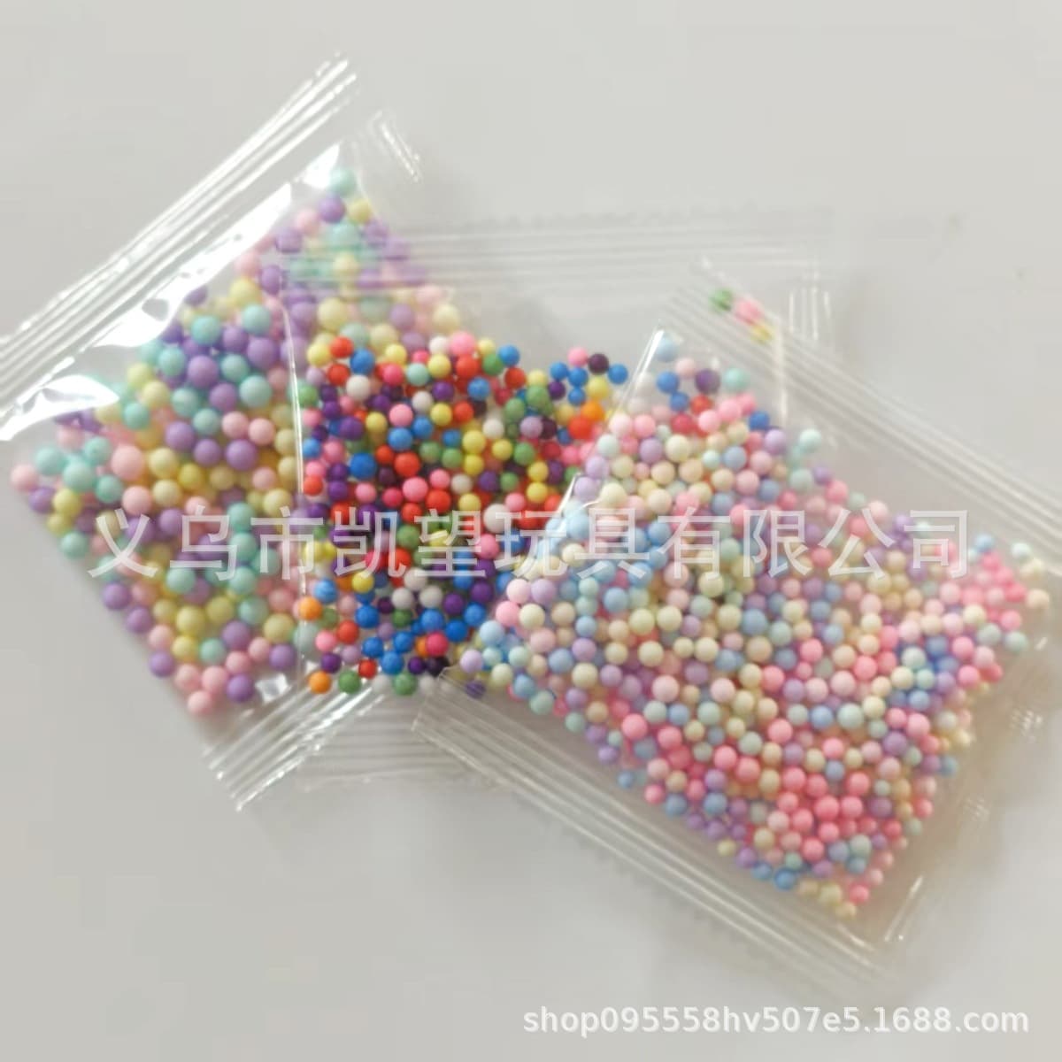 0.3g/bag foam ball colorful plastic particles macaron color meteor ball slime crystal mud filled round