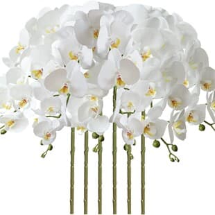 Cross-border Artificial Phalaenopsis Orchid 9 Heads Silk Flowers Home Decoration Stage Scene Wedding Flowers Export Artificial Flowers