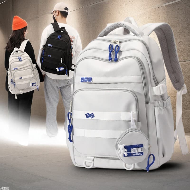 Nylon Elementary School Backpack Big Capacity Trendy Street Style Dual Shoulder Bag for Boys And Girls Casual Travel Backpack