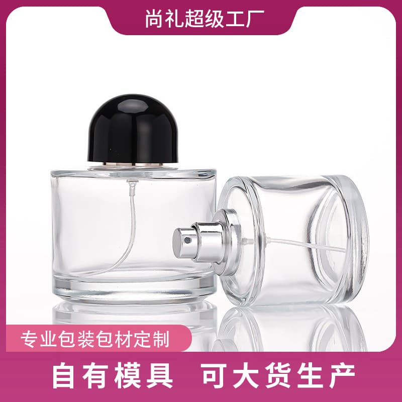 Factory wholesale transparent glass perfume bottle, clear glass bottle with logo