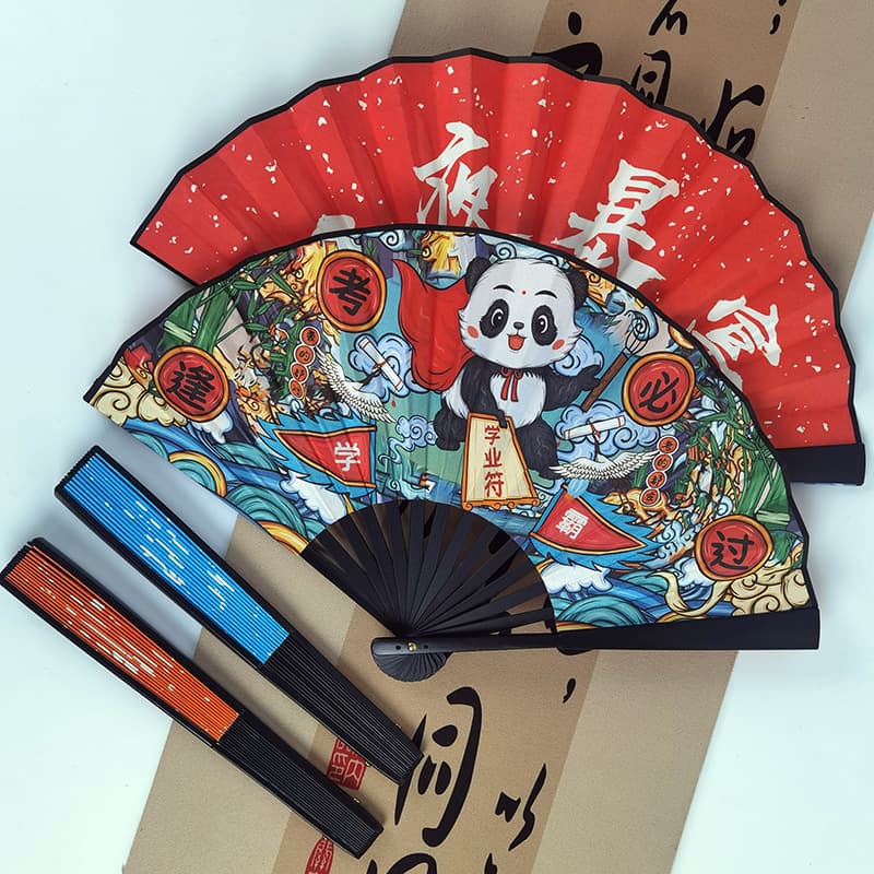10-inch Double-Sided Bar Disco Plastic Fan with Comic and Trendy Chinese Phrases, Easy Open and Close, Wholesale 8-inch Men's and Women's Folding Fan