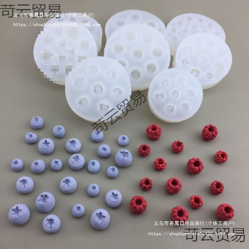 DIY Fruit Series Blueberry Raspberry Silicone Mold Chocolate Squeeze Toy Mold Wax Bottle Candy Mold Epoxy Resin Stone
