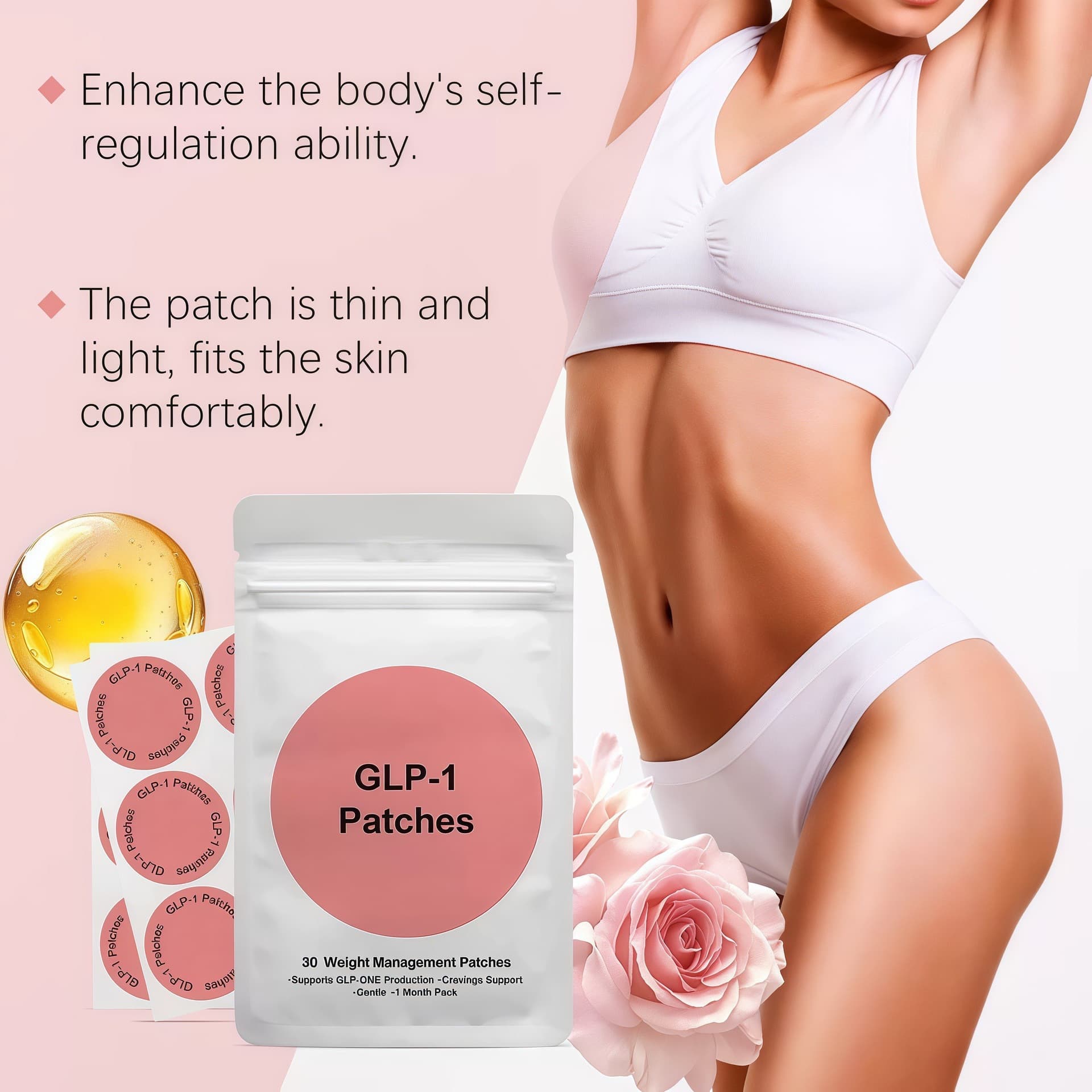 TK Cross-Border GLP-1 Slimming Body Patch for Tightening and Shaping Belly, Arms, and Thighs for Lazy Use