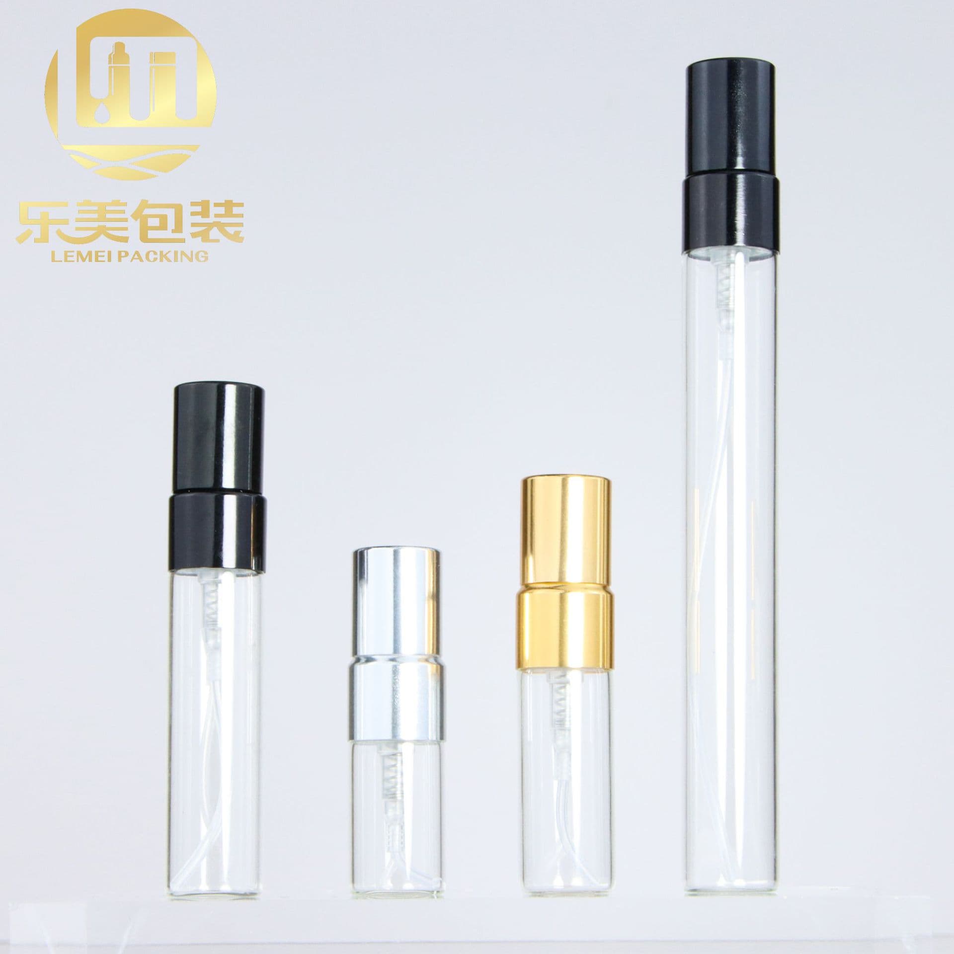 In Stock Spray Bottle 2ml 3ml 5ml 10ml Electroplated Aluminum Spray Head Sample Trial Lotion Bottle Perfume Refill Bottle