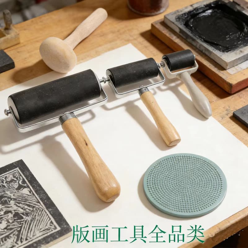 Printmaking Engraving Tools DIY Tools Baren Wood Mushroom Printmaking Ink Oil Painting Roller Rubber Roller Ink Roller