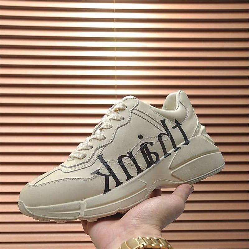 Bongjani European Station Genuine Leather Men's Shoes Thick Sole Dad Shoes Women's Shoes Men's Board Shoes Summer Trendy Hairstylist B