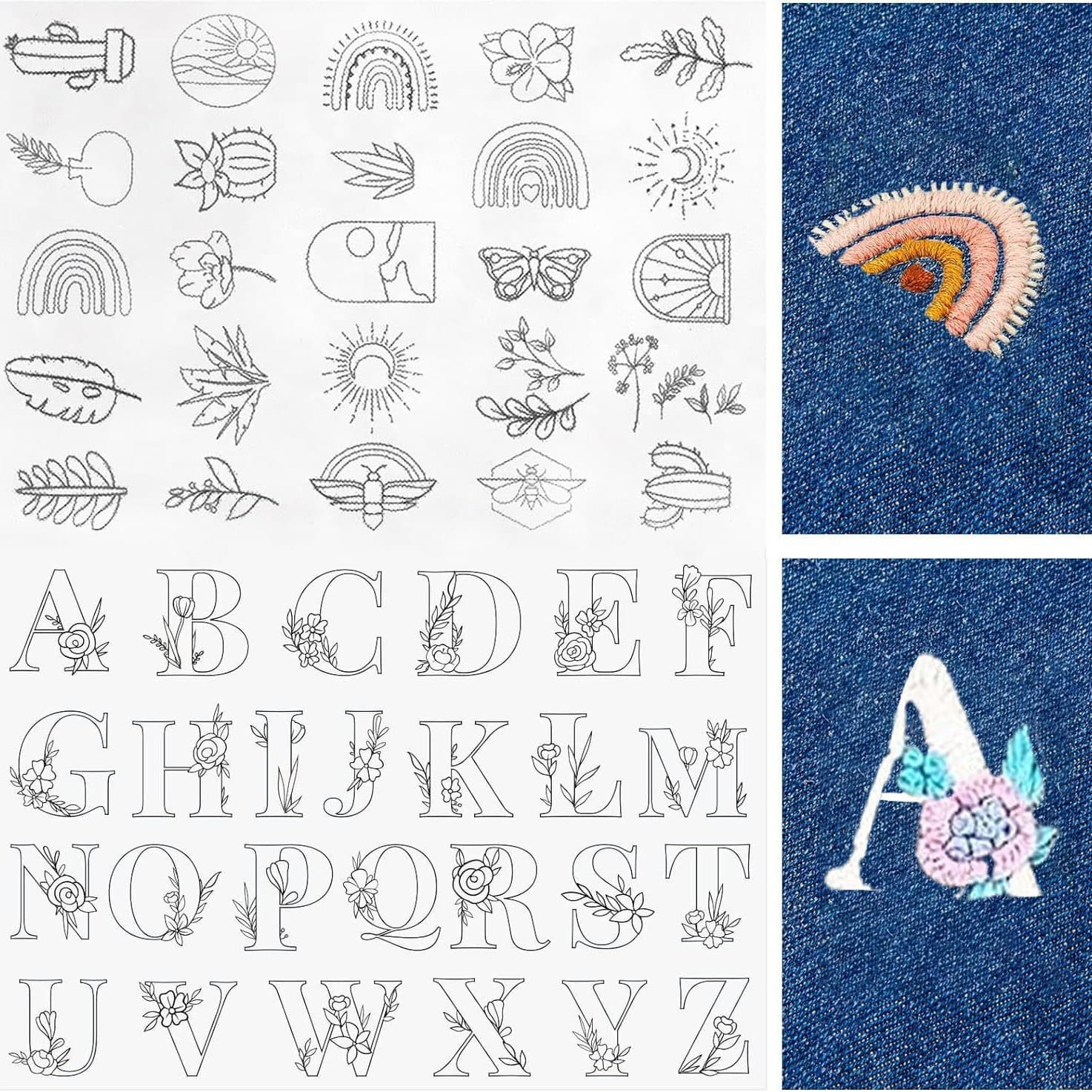 New Stock Self-Adhesive Water-Soluble Embroidery Stabilizer Bohemian Pattern Creative DIY Embroidery Stabilizer
