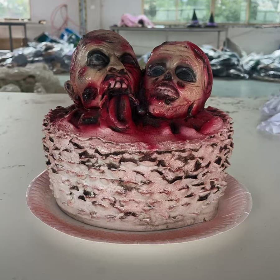 Factory Wholesale Halloween New Style Male and Female Zombie Figures Bar Haunted House Escape Room Decoration Event Atmosphere Prop Fruit Plate