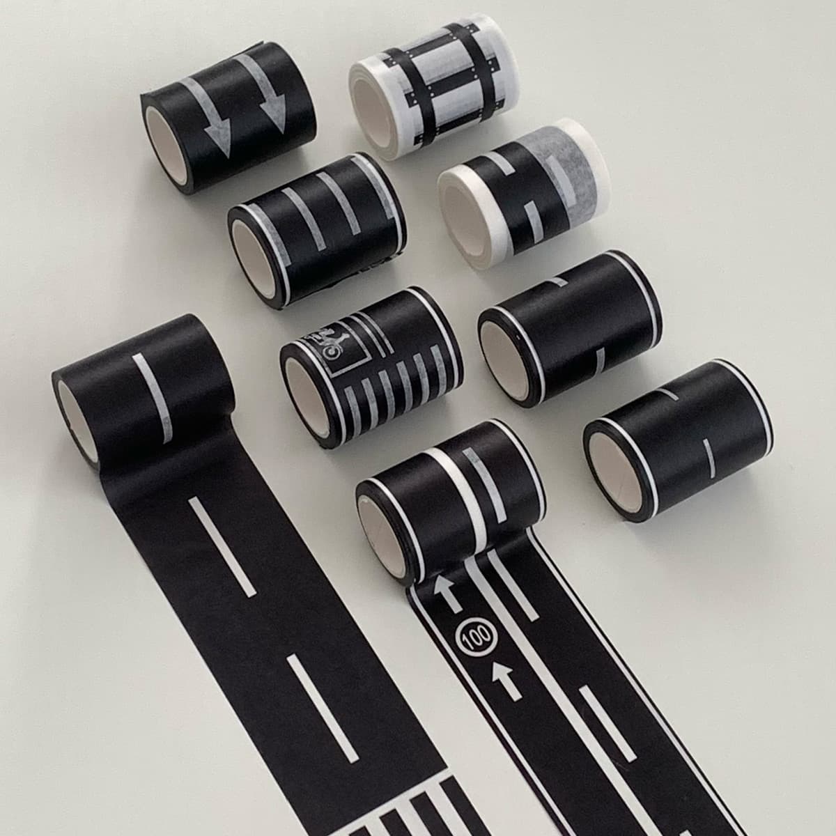Kids Cartoon Mini Road Traffic Track Micro Parking Lot Scene Props Parking Space Sticker Tape