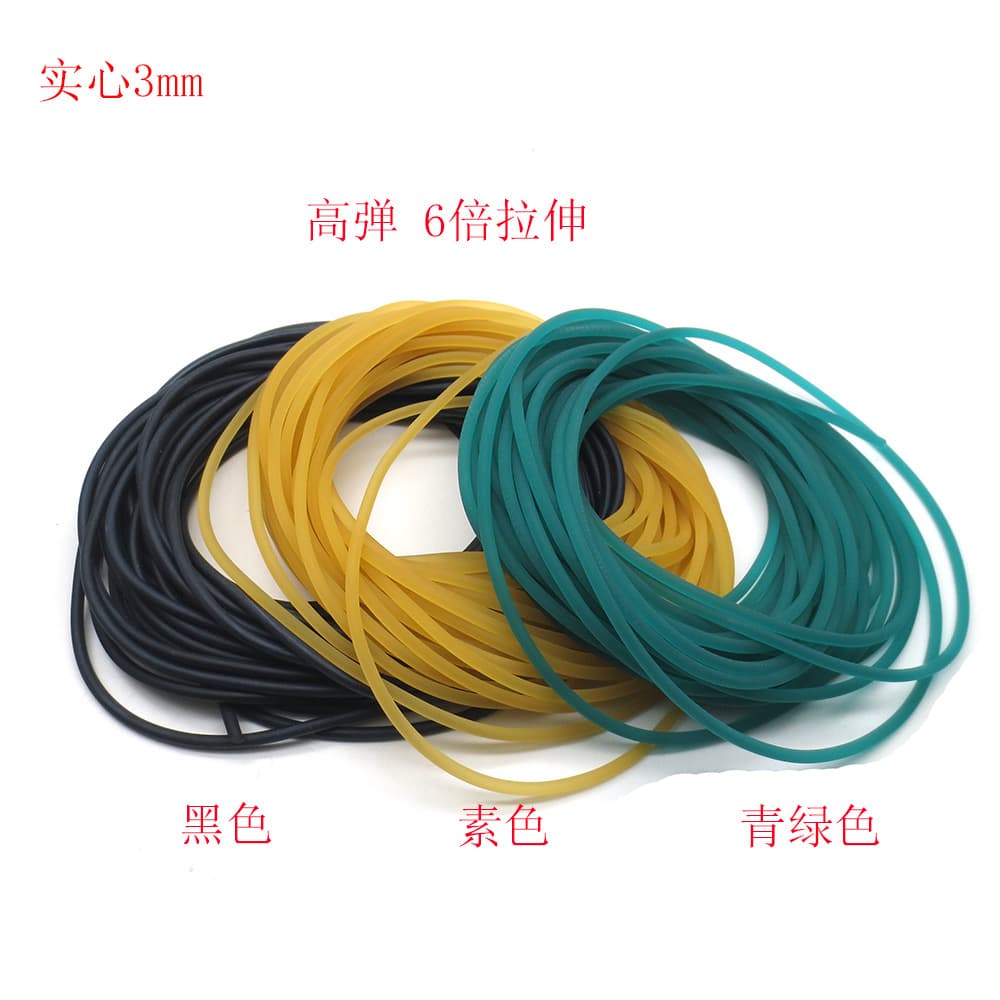 3.0 mm solid latex rubber band 6-7 times stretch for fishing, fish leaking, slip rope, slingshot rope, special for fishing