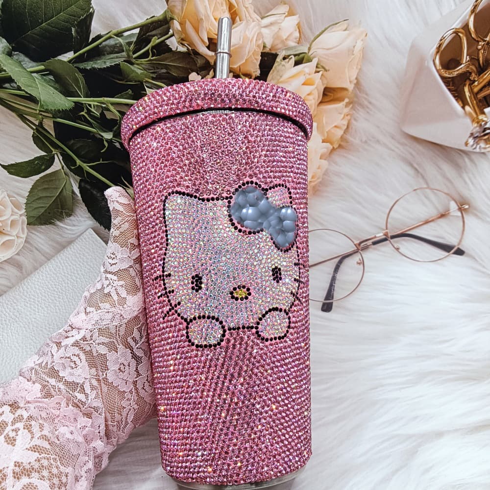 Diamond-Embedded Luxury Rhinestone Double-Wall Insulated Stainless Steel Straw Coffee Cup Slimming Cup Gift Cup Beverage Cup