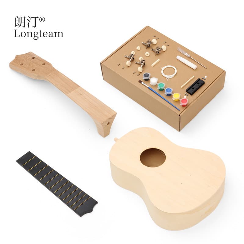 Handcrafted Wooden Ukulele DIY Assembly Colorful Painted Four-String Instrument Ideal for Beginners Children's Gift