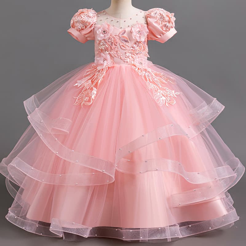 Children's princess tutu skirt, senior children's banquet dress, 10-year-old girl's birthday dress, children's gowns