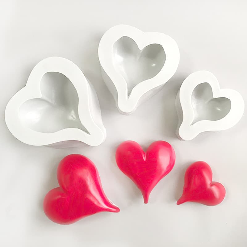 DIY Heart Silicone Mold Wholesale Heart-shaped Candle Mold Plaster Aromatherapy Tool Epoxy Resin Mold Plaster Mold
