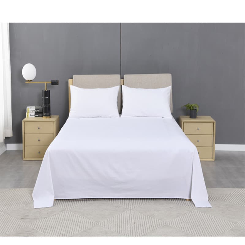 Export Hotel and Hospital Beds Pure Cotton White Sheets Middle East Africa Bedsheet Plain Color 1.8m Bed Sheet