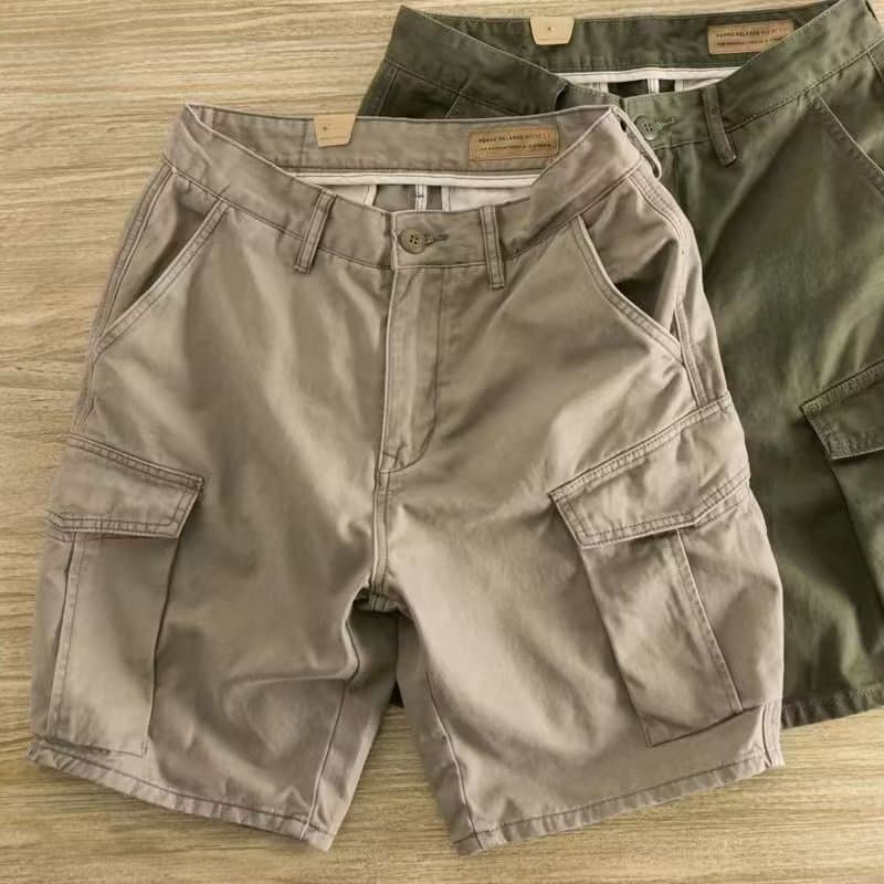Casual Work Shorts for Men, Trendy Loose Summer Versatile Wear Street Brand Ins Casual Straight Five-Point Pants