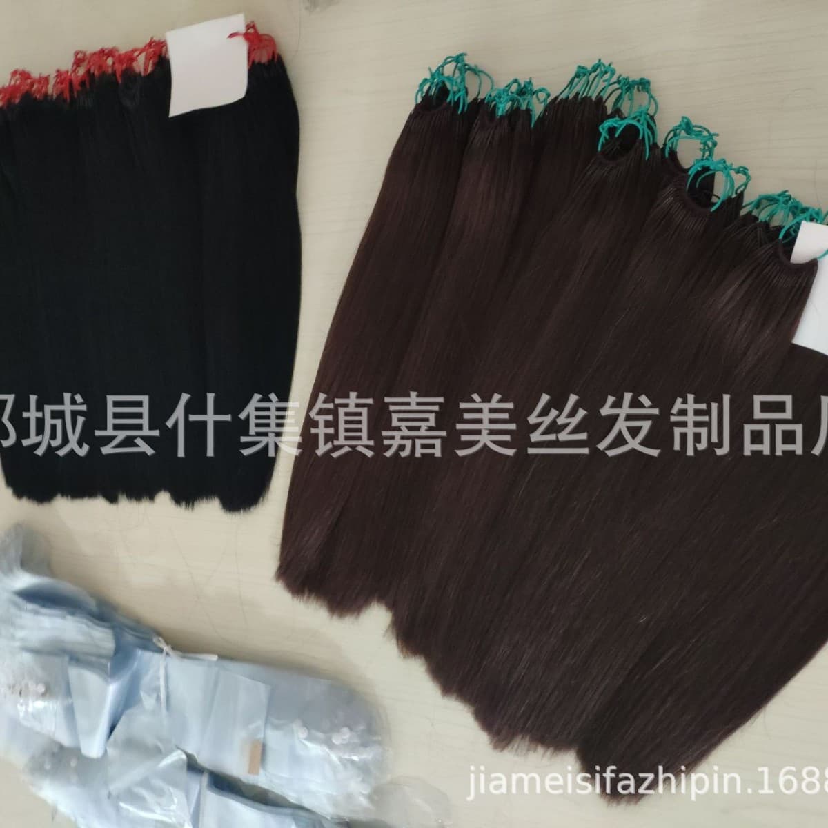 Wholesale Real Human Hair One-Line Two-Stick Hair Shunfa Braided Hair European and American Wig Hair Extensions Shoelace Hair Easy-Pull Hair Extensions