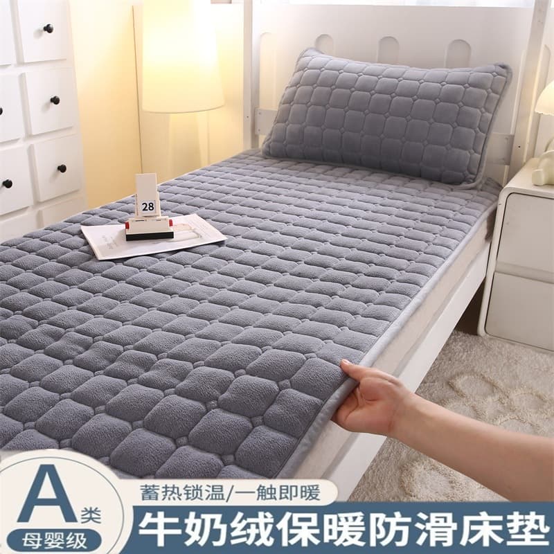 Winter Milk Fleece Mattress for Home, Soft Quilt, Thickened Sheet Underlay, Flannel Student Dorm Bed Pad
