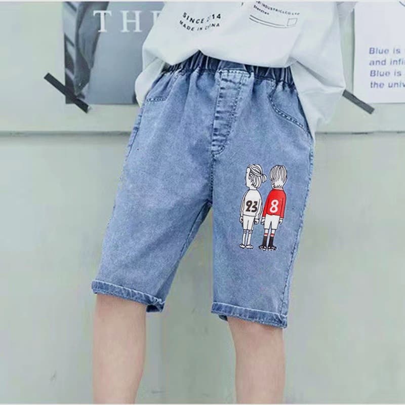 Boys Denim Shorts Summer Mid-Length Shorts 2022 Summer Collection Big Kids Five-Point Shorts Little Boys Seven-Point Pants