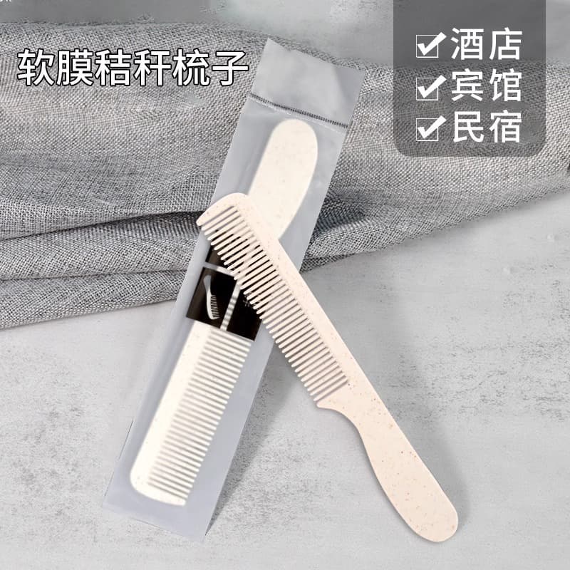 Portable disposable wooden or plastic combs for hotel guest room sets