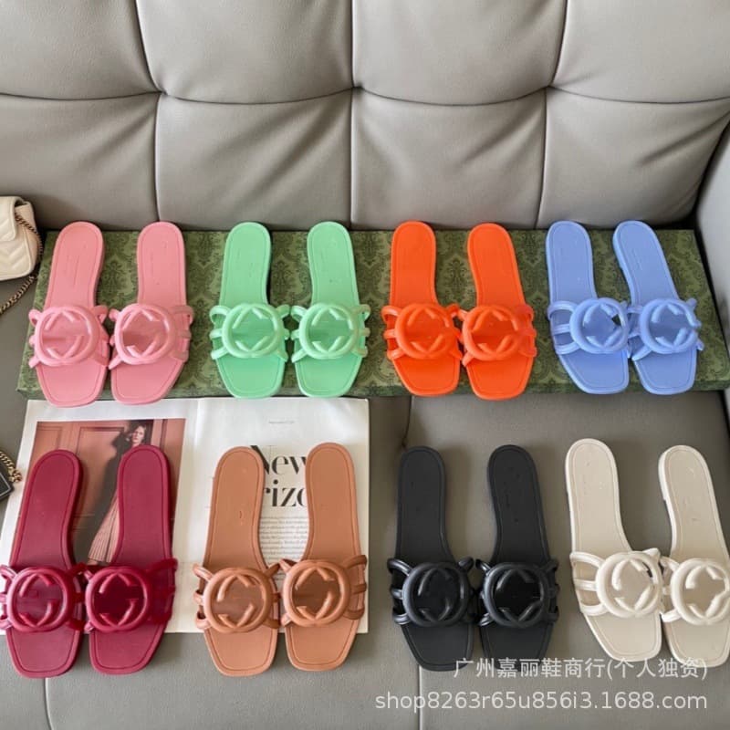 G's Candy Color Series Slippers 25 Spring and Summer Square Toe Flats Slippers Flip-Flops Correct Version Flats