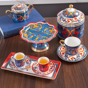 Turkish British Style Gold Rim Ceramic Coffee Cup Saucer Set, European Storage Tea Canister, High-End Light Luxury Fruit Plate