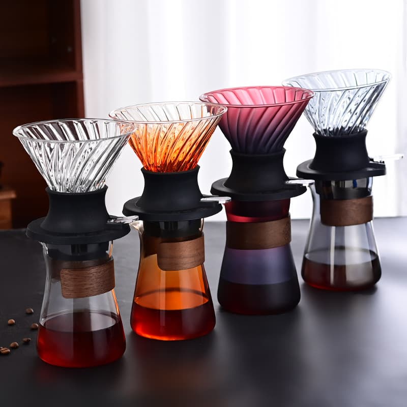 Pour Over Coffee Filter Cone Glass Carafe Set Immersion Brewing Coffee Smart Cup Coffee Filter