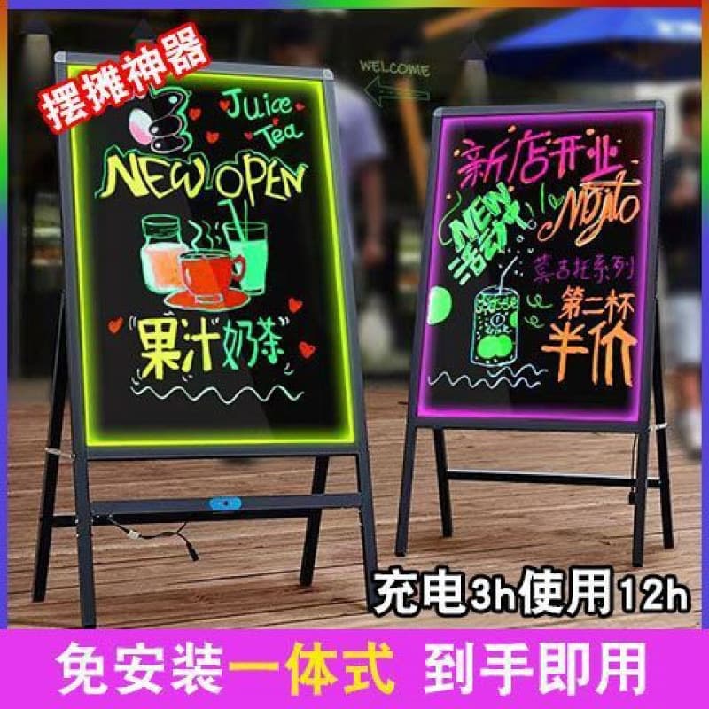 Fluorescent Board Advertising Sign for Shops, Night Markets, Stalls, Promotional Board Glow Advertising Board Shop Display Chalkboard