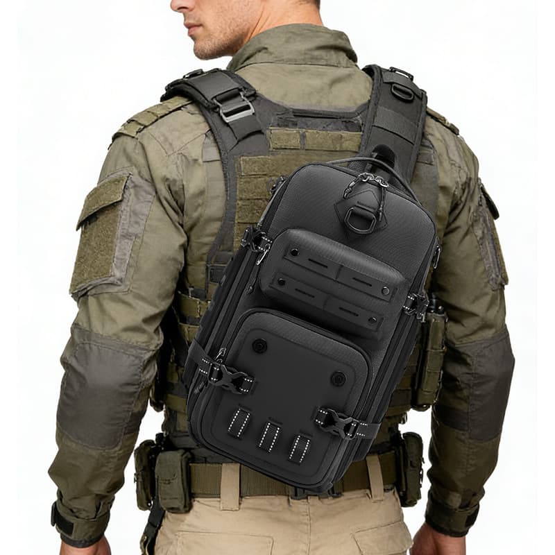 Outdoor Tactical Chest Bag for Men, Large Capacity Waterproof Multi-functional Crossbody Bag, Tactical Sports Shoulder Bag