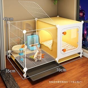 Transparent View Rabbit Cage Special Cage with Toilet Large Indoor Pet Rabbit Luxury Villa