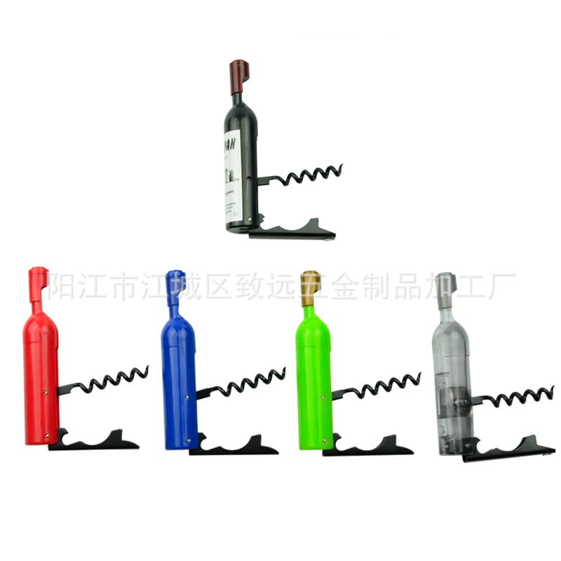 Portable Refrigerator Magnet Wine Bottle Shape Red Wine Opener Multi-Function Beer Opener Folding Bottle Opener Corkscrew