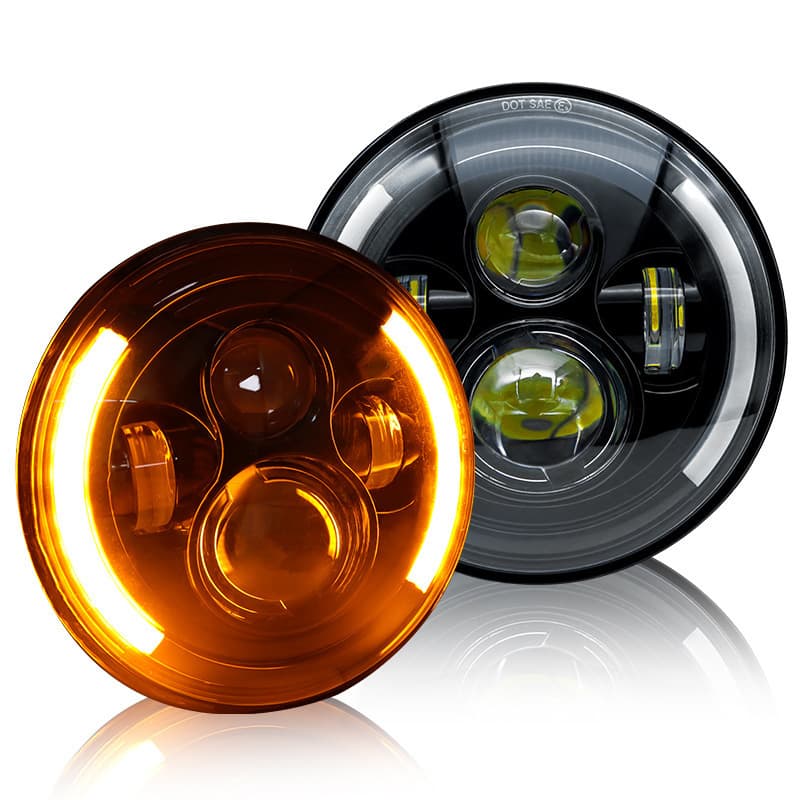 7-inch Wrangler LED Light Modification Off-Road Vehicle Headlight Crescent Harley Motorcycle Spotlight High/Low Beam Light
