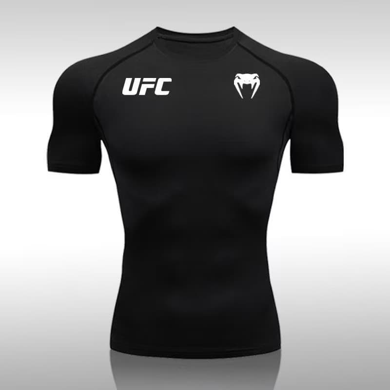 Compression T-Shirt Men's Quick-Dry Short Sleeve Summer Fitness Running Shirt Tight Sports Top Printed Men's Training T-Shirt