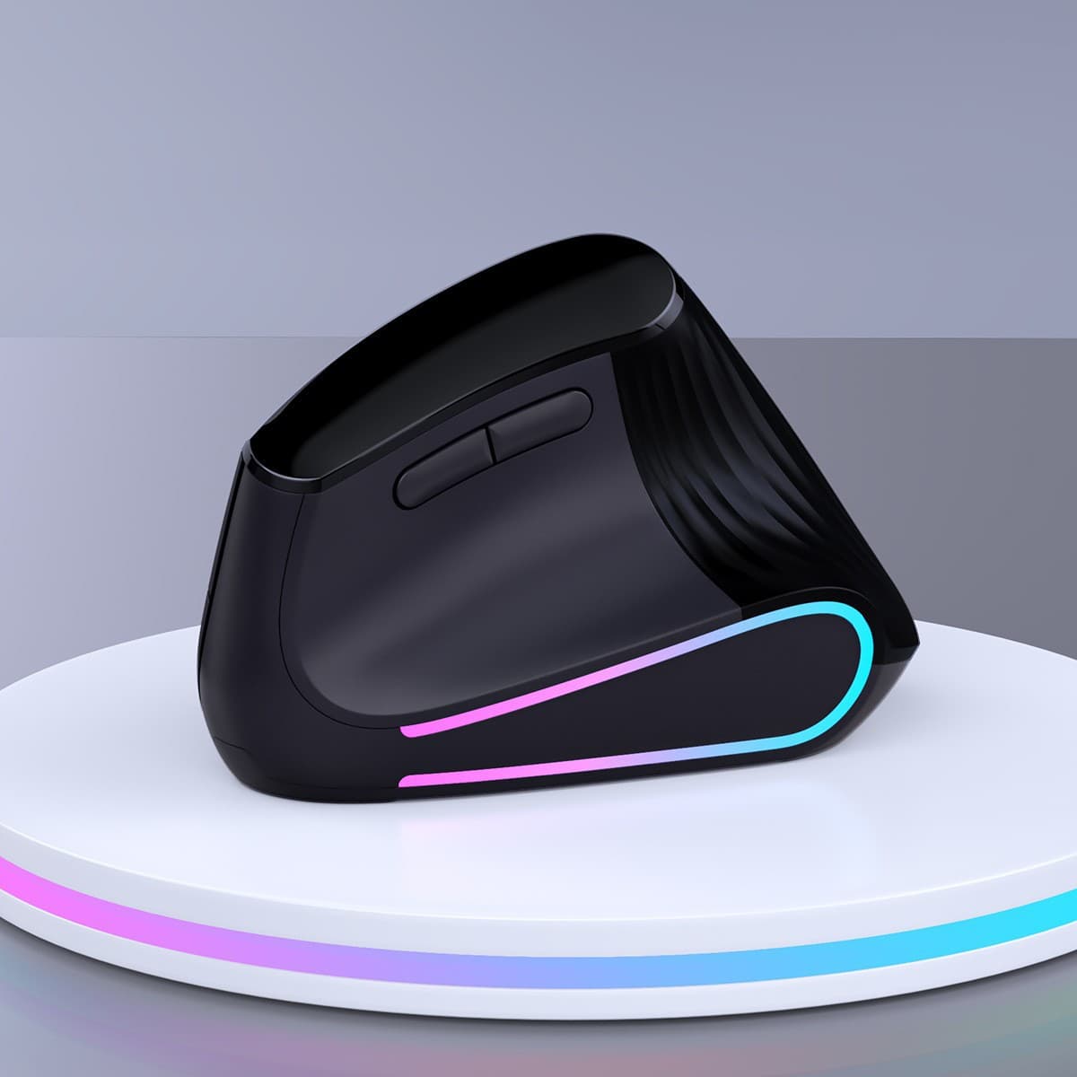 JOMAA Wireless Bluetooth Vertical Mouse RGB Dual Mode Vertical Ergonomic Infinite Scroll Wheel Office Mouse