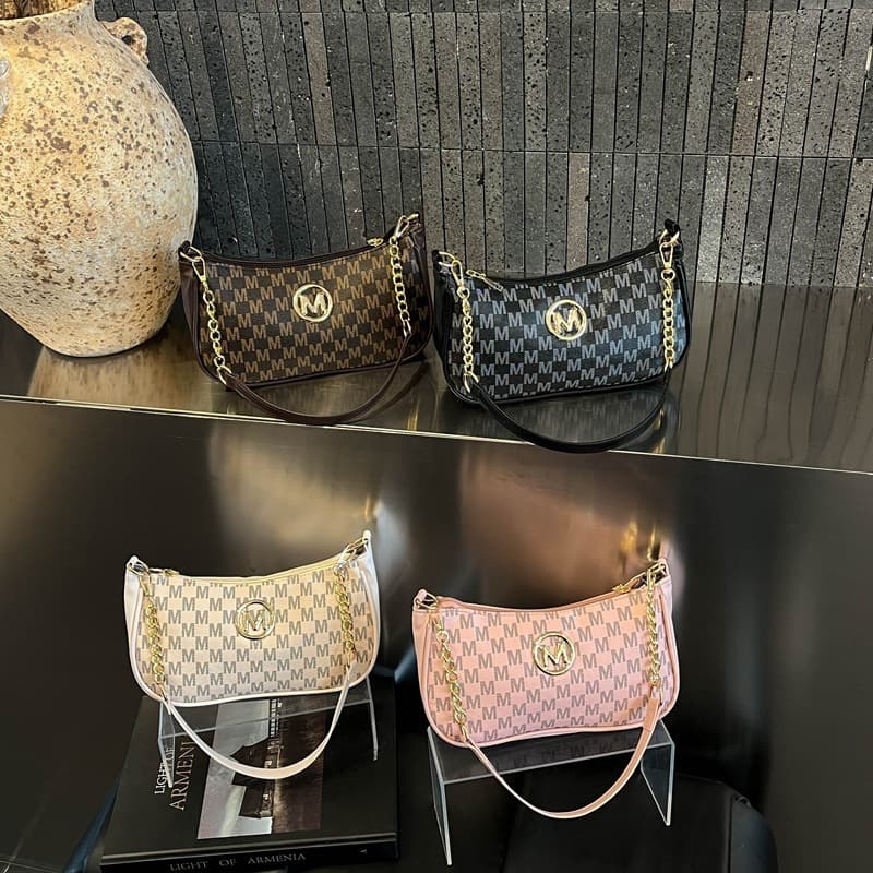 Wholesale French-Style Light Luxury Small Square Handbag for Women, 2026 Summer New Letter Pattern Shoulder Bag, Chain Underarm Bag