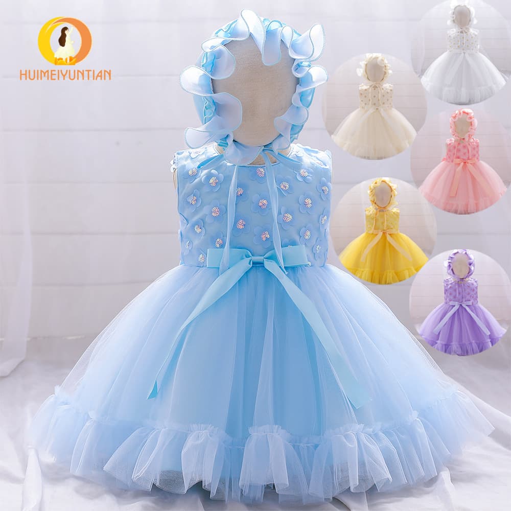 Girls Baby Toddler Christening Dress 2026 European American New Style Satin Wedding Dress Tutu 100 Days Birthday Children's Formal Dress Princess Gown