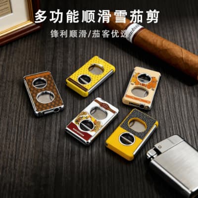 Factory direct supply of high-end cigar cutters, sharp and durable, 5-in-1 multi-functional cigar cutter and cigar accessory set.