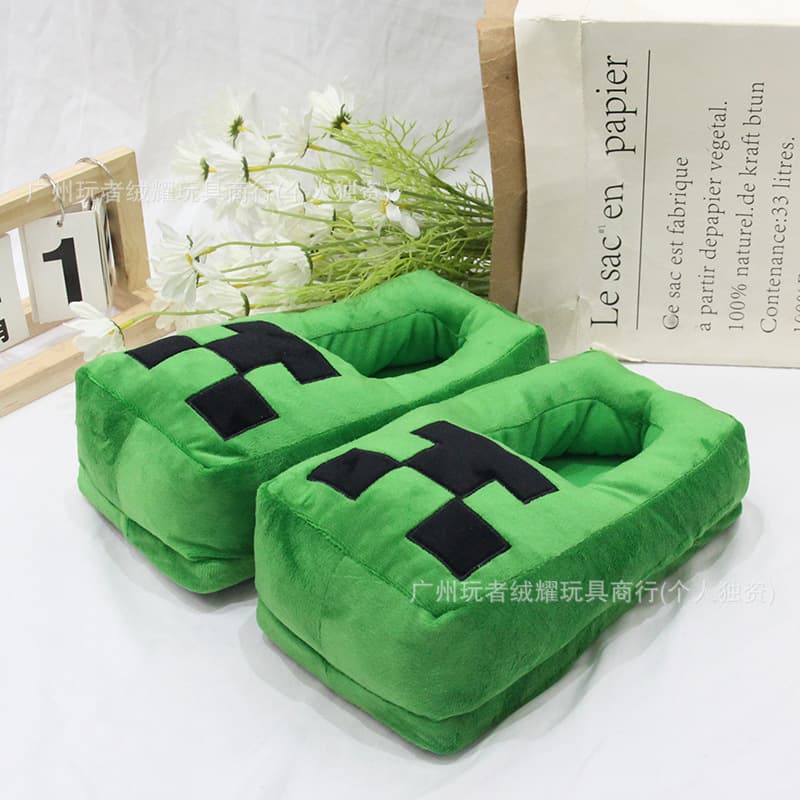 2025 Cartoon Creeper Plush Slippers Indoor Couple Cotton Shoes Home Warm Autumn Winter Wholesale Couple Style