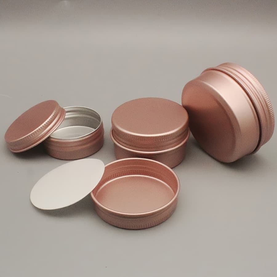 1-Piece Threaded Round Aluminum Box Metal Storage Container Sealed Hair Wax Tin