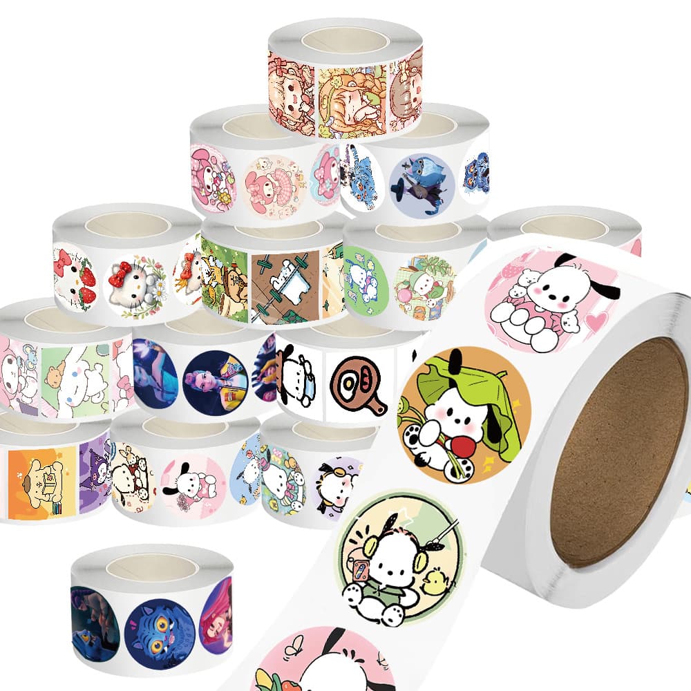 A large collection of 500 stickers per roll, a variety of cute cartoon seal stickers to decorate notebooks and ledgers
