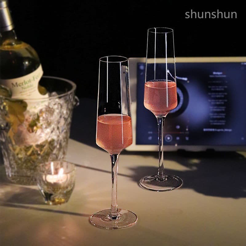 Champagne Glass High-End Beverage Goblet Cocktail Wine Glass Home Crystal Glass Cup Red Wine Glass