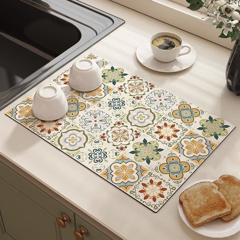 American-style table mat, heat-insulating, absorbent countertop mat, diatom mud, wipe-clean, no-rinse, draining mat, bowl mat, table mat