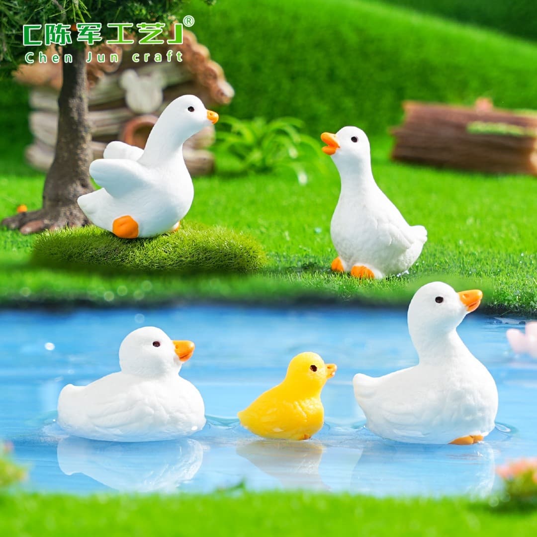 Cross-border micro-landscape cute little duck family dolls gardening landscaping diy decoration accessories mini small ornaments