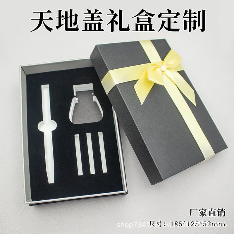 High-end pen gift box empty box bow birthday party gift box gift packaging box raffia gift box in stock