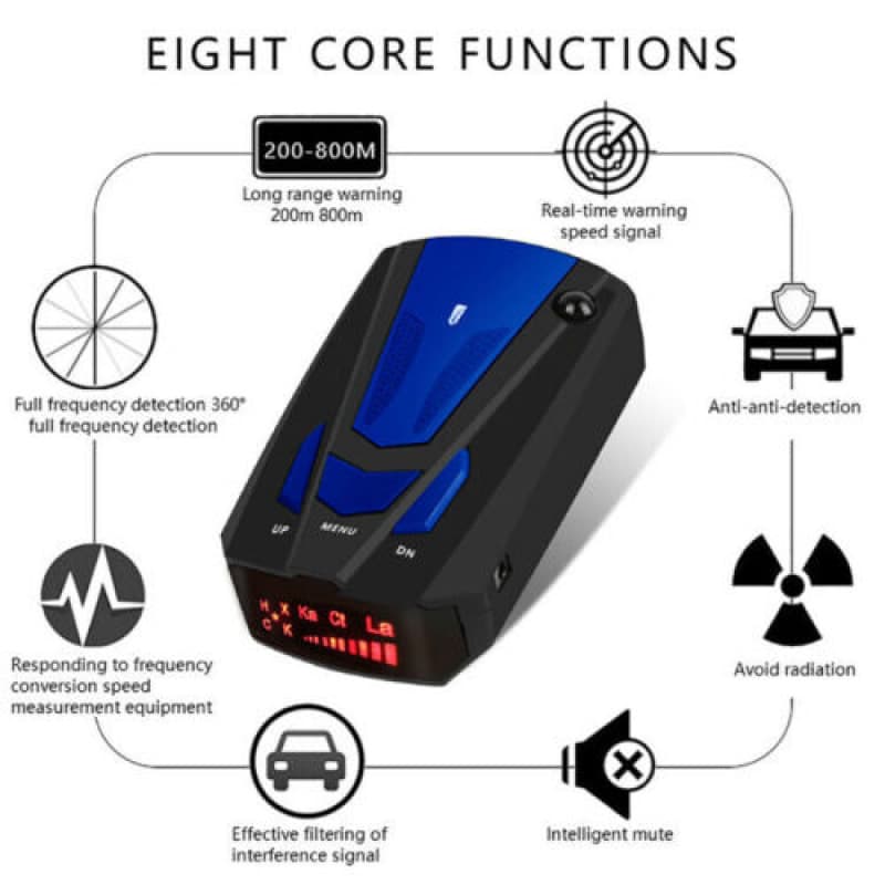 Factory Direct V7 Black Radar Detector Radar Speedometer Mobile Speed Radar Detector English Russian Bilingual Switch